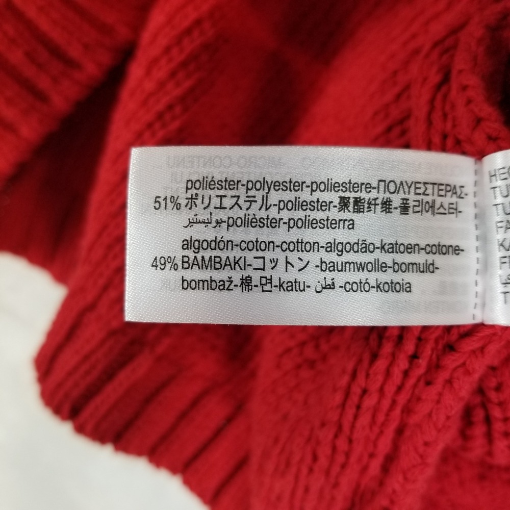 Zara Cardigan Sweater Womens S Red Gold Button Textured Knit Cropped 3/4 Sleeve - Picture 5 of 8